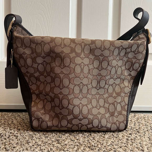 Coach - Signature Jacquard Dufflette - Khaki/Brown/Light Gold - Picture 3 of 15